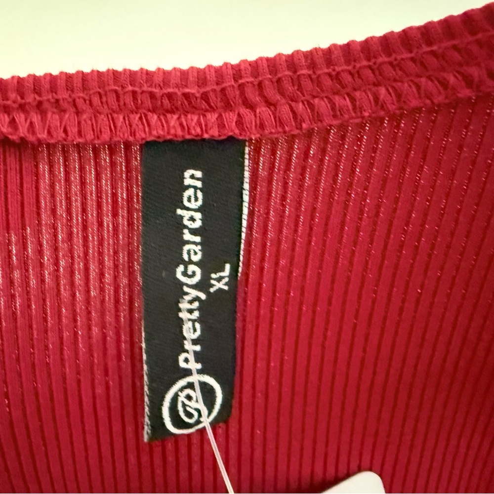 NWT Pretty Garden Deep Red Sleeveless Romper / Pantsuit, Size XL - Picture 11 of 16